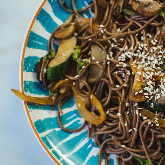 Рецепт гречневая лапша с овощами