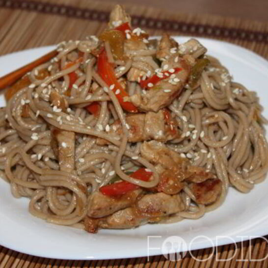 Рецепт гречневая лапша со свининой