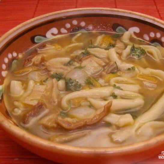 Рецепт грибная лапша из сушеных грибов