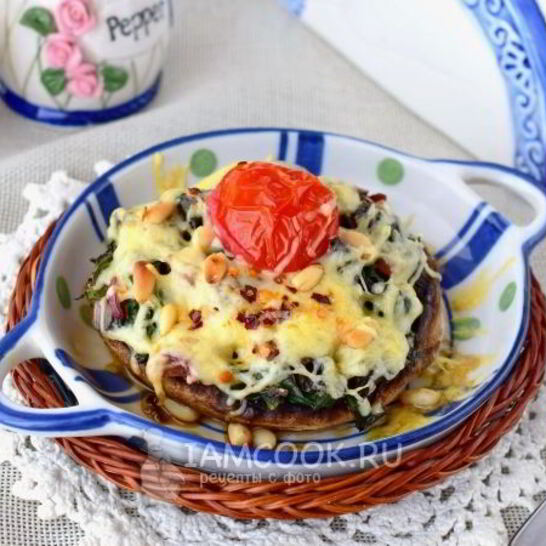 Рецепт фаршированные грибы с сыром в духовке