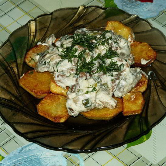 Рецепт подосиновики, тушеные в сметане