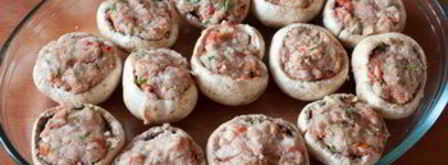 шампиньоны, фаршированные мясом. Шаг 5