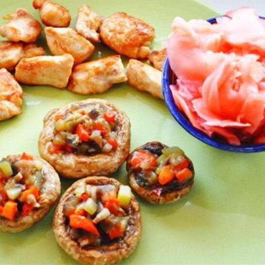 Рецепт шампиньоны, фаршированные овощами