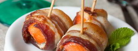 шампиньоны с лососем в беконе. Шаг 6