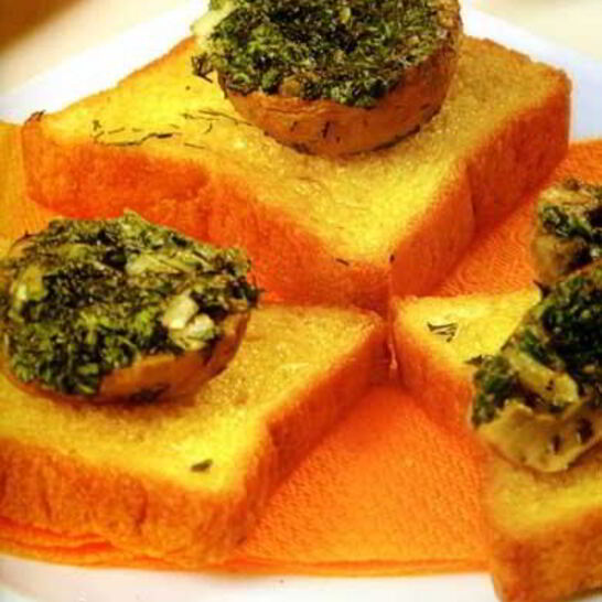 Рецепт шампиньоны с зеленым маслом