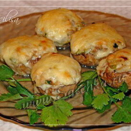 Рецепт шляпки шампиньонов, запеченные под сметаной