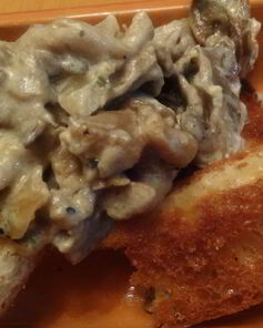 Вешенки, тушеные со сливками и тимьяном