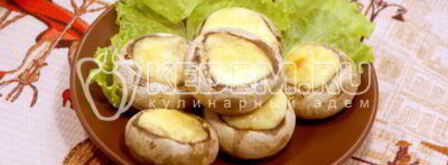 запеченные шампиньоны с сыром. Шаг 4