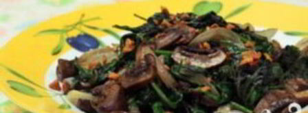 жареные грибы со шпинатом. Шаг 3