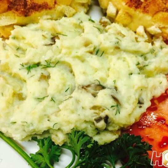 Рецепт картофельное пюре с грибами и зеленью