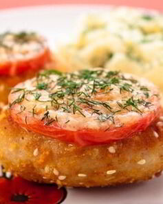 Котлеты с сыром и помидорами