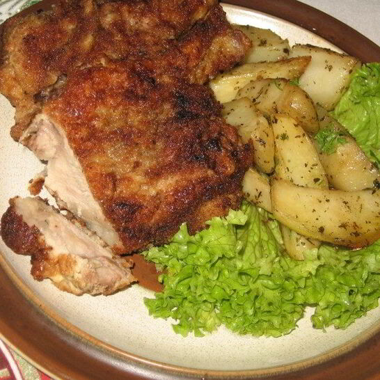 Рецепт свиная котлета на косточке