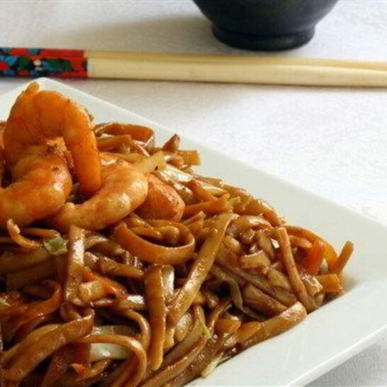 Рецепт лапша с креветками