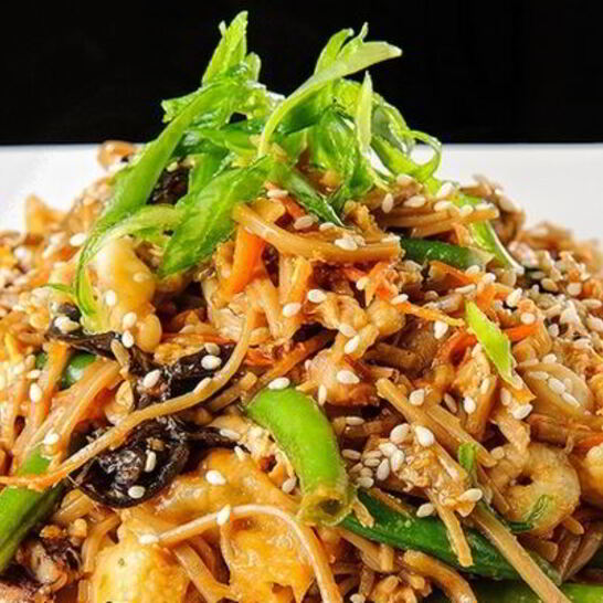 Рецепт лапша соба с креветками и шиитаке