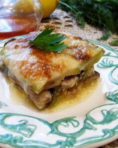 Лазанья из кабачков и баклажанов