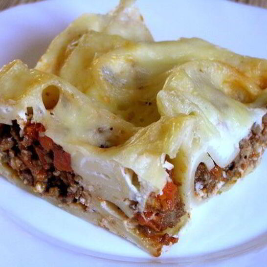 Рецепт лазанья из лумакони с мясным соусом по-мексикански