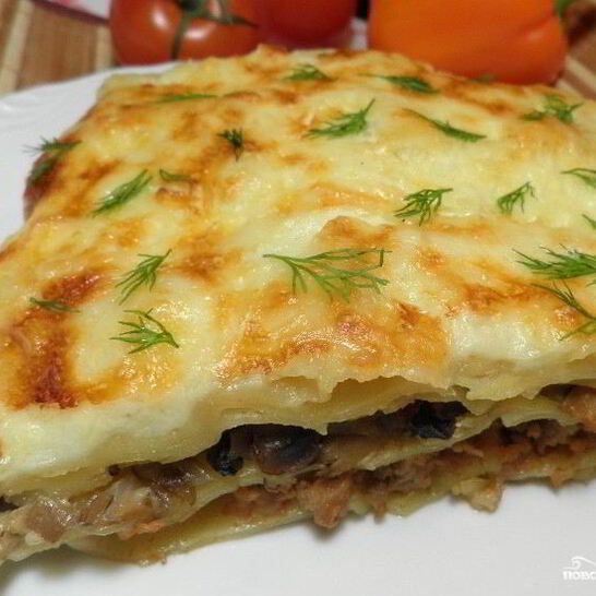 Рецепт лазанья из слоеного теста