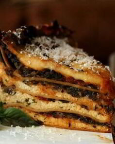 Лазанья с грибами и шпинатом