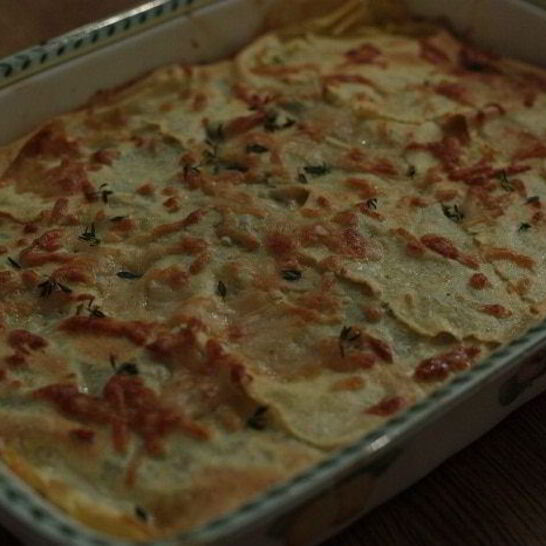 Рецепт лазанья с грибами, козьим сыром и шпинатом