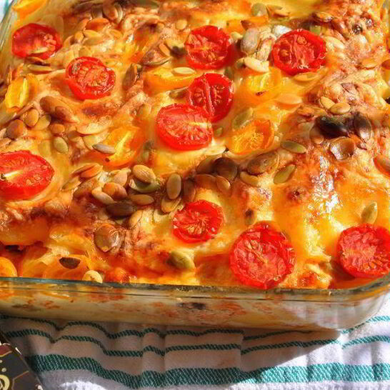 Рецепт лазанья с кабачками и помидорами с сыром джюгас