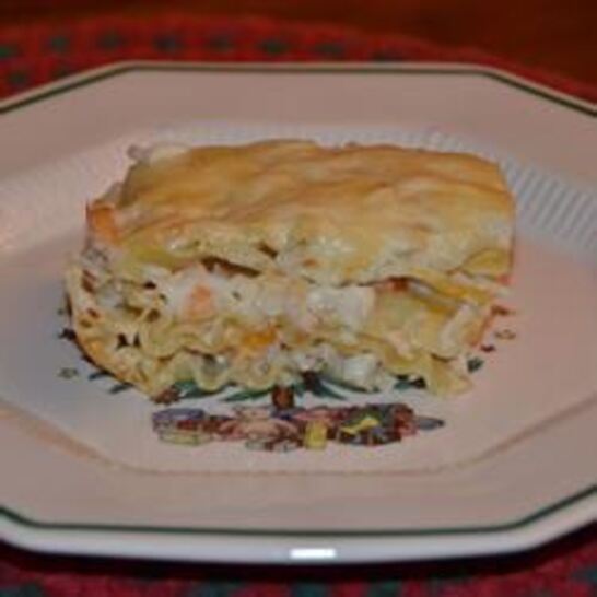 Рецепт лазанья с креветками и крабовыми палочками