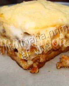 Лазанья с курицей и грибами