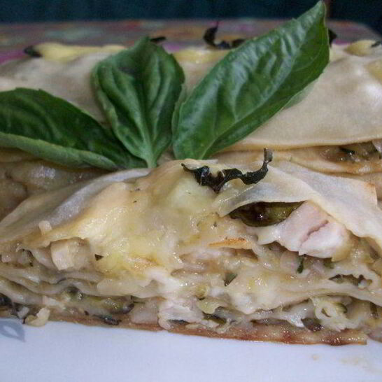 Рецепт лазанья с цукини и курицей