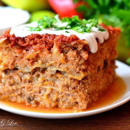 Рецепт ленивый голубец-лазанья