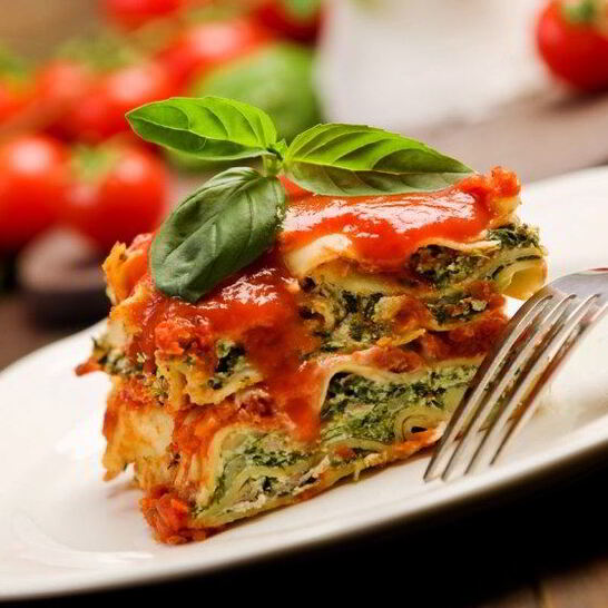Рецепт вегетарианская лазанья со шпинатом