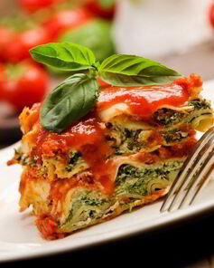 Вегетарианская лазанья со шпинатом