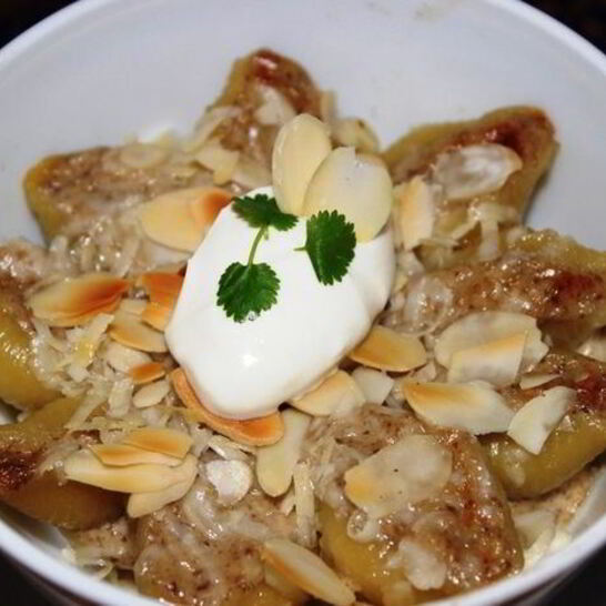 Рецепт фаршированные конкилье ригате под миндальными лепестками