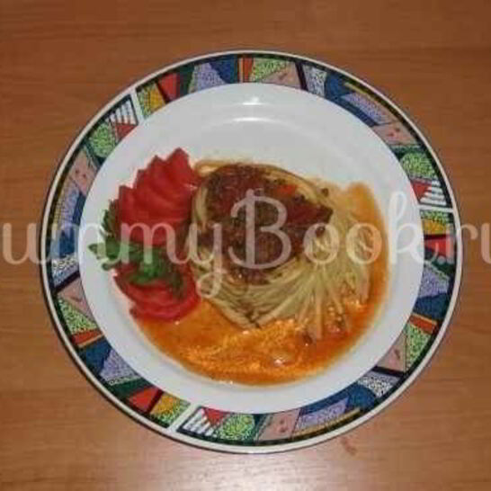 Рецепт макароны гнезда с мясом и овощами