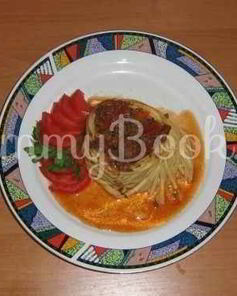 Макароны Гнезда с мясом и овощами