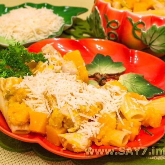 Рецепт макароны с тыквой и филе индейки