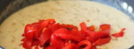 паста альфредо с запеченным перцем. Шаг 3