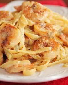 Паста с креветками Фетучини в сливочном соусе