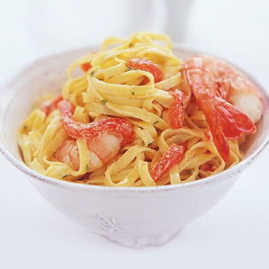 Рецепт паста с креветками и красным перцем