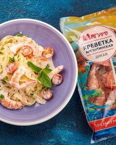 Паста с креветками и сливочным соусом