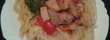 паста с куриным филе и сладким перцем. Шаг 4