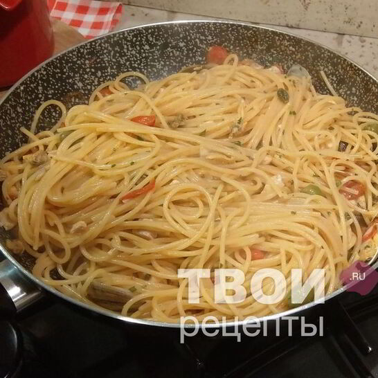 Рецепт паста с моллюсками и рыбой-меч