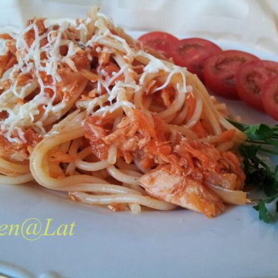 Рецепт паста с семгой в томатном соусе