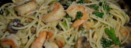 спагетти с креветками и грибами. Шаг 4