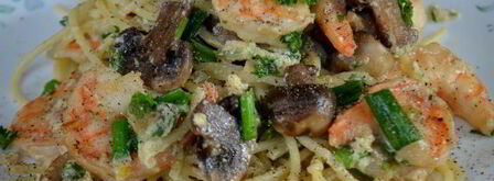 спагетти с креветками и грибами. Шаг 5