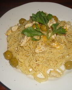 Спагетти с курицей в апельсиновом соусе