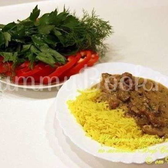 Рецепт говядина с грибной подливкой