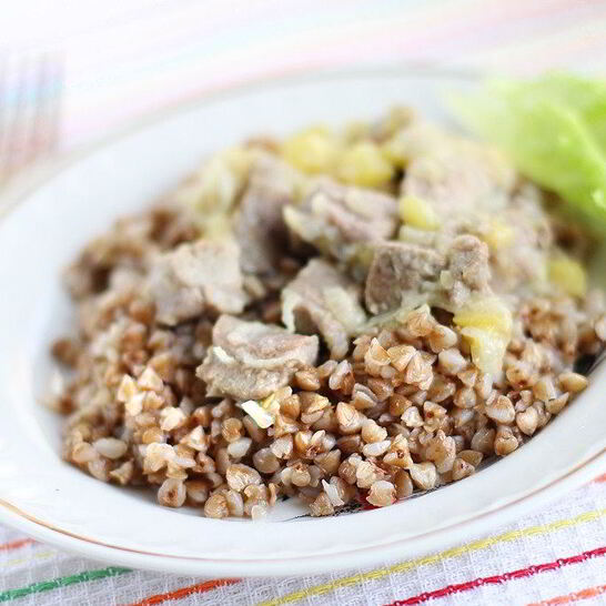 Рецепт индейка на кабачковой подушке с гречкой