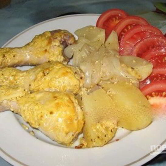Рецепт куриная голень с картошкой в духовке