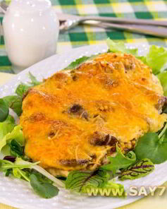 Куриное филе, запеченное с опятами