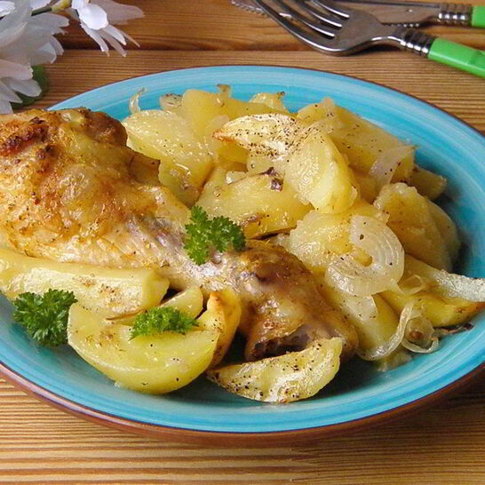 Рецепт куриные ножки с картошкой в духовке
