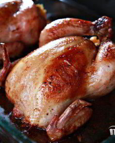 Курица, фаршированная бананами